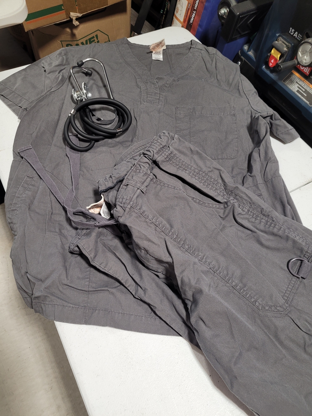 koi Men's Scrub Set in Charcoal Gray